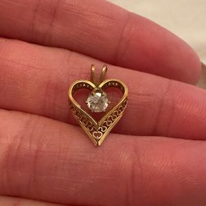 14k Diamond Heart Pendant